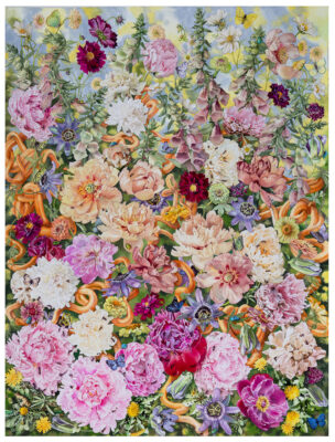 weave
watercolor collage
watercolor, gouache, colored pencil, ink
30" x 40"
2025